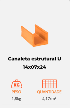 Canaleta estrutural U 14x07x24