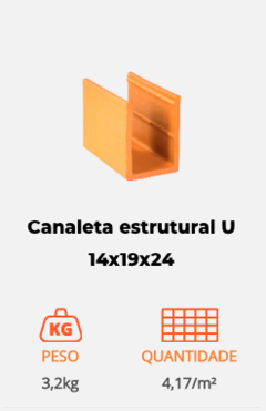 Canaleta estrutural U 14x19x24