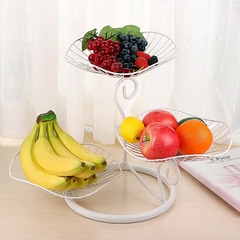 3-tier cesta de frutas titular decorativo ferro tigela - loja online