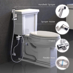 Imagem do Conjunto kit de mão aço inoxidável bidé torneira para banheiro