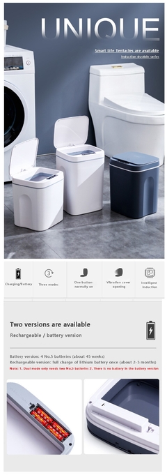 Imagem do Cesto de lixo para cozinha, com sensor automático, inteligente, armazenamento em papel, led