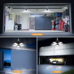 Imagem do Led de cinco folhas garagem luz dobrável deformação da lâmpada do teto da garagem