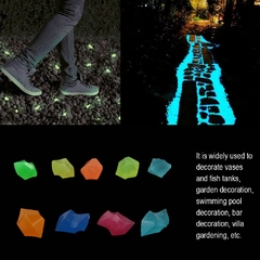 300 pçs decoração do jardim seixos luminosos pedras brilho no escuro na internet