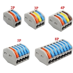 Conector de fio rápido bloco terminal plug adaptador cinza/transparente cor 32a rf, iluminação 30/50/100 peças mini universal - comprar online