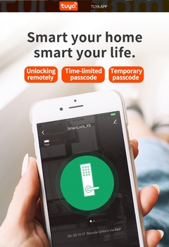 Fechadura de porta de impressão digital tuya app wifi casa inteligente - loja online