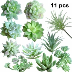 11pcs eunindo suculentas artificiais plantas casa jardim decoração - comprar online