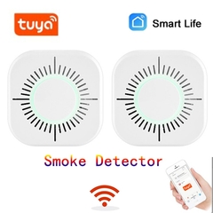 Tuya wifi detectores de fumaça proteção contra incêndio casa inteligente