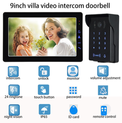 9Inch Wired Video Intercom Home System - loja online