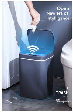 Cesto de lixo para cozinha, com sensor automático, inteligente, armazenamento em papel, led na internet