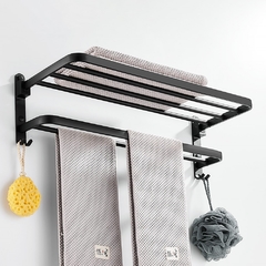 Suporte para toalhas, rack de parede dobrável de alumínio