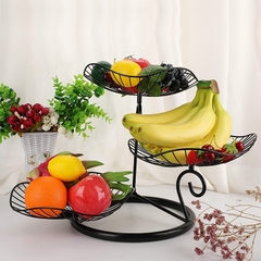 Imagem do 3-tier cesta de frutas titular decorativo ferro tigela