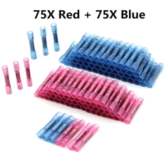 500/400/300/200/150/100X Red+Blue Waterproof Heat Shrink Butt Connectors Electrical Wire Splice Cable Crimp Terminals Connector - comprar online