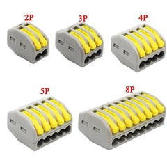Conector de fio rápido bloco terminal plug adaptador cinza/transparente cor 32a rf, iluminação 30/50/100 peças mini universal