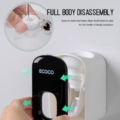 1 pçs wall-mounted removíveis dispensador de pasta de dentes automática - loja online