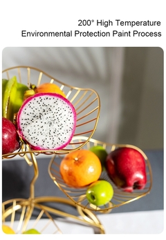 3-tier cesta de frutas titular decorativo ferro tigela na internet