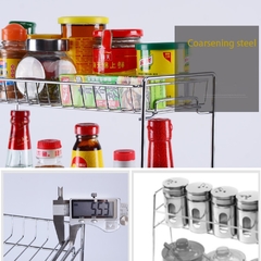 Organizador de cozinha prateleira de jarra de especiarias 2 níveis de aço inoxidável - comprar online