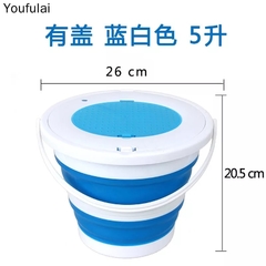 YJ 10L 5L Detachable Washing Machine Portable Bucket Retractable Plastic Household Thicken Travel Outdoor Car Washing Bucket - loja online