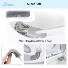 Cerdas de silicone escova de toalete e suporte para o armazenamento do banheiro - loja online