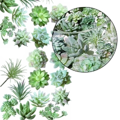 11pcs eunindo suculentas artificiais plantas casa jardim decoração - comprar online