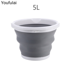 Imagem do YJ 10L 5L Detachable Washing Machine Portable Bucket Retractable Plastic Household Thicken Travel Outdoor Car Washing Bucket