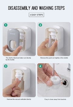 1 pçs wall-mounted removíveis dispensador de pasta de dentes automática