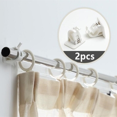 2pcs auto-adesivo varas de cortina suporte cabide branco