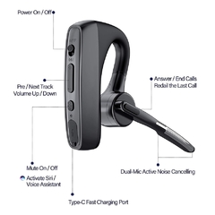 Newest K18 Wireless Earphones Bluetooth 5.0 Earpiece Hands-free Noise Cancelling Headset With AptX HD Dual Mic For Smart Phones - Americanas Construções - O shopping da sua Obra 