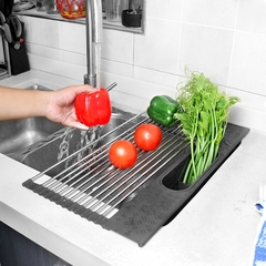 Multifuncional prato de secagem rack pia dreno - loja online