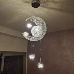 Candeeiro de teto pendente LED moderno estrela da lua - comprar online