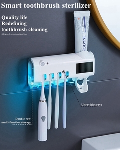 escova Suporte de escova de dentes inteligente uv desinfecção solar + usb carregamento automático na internet
