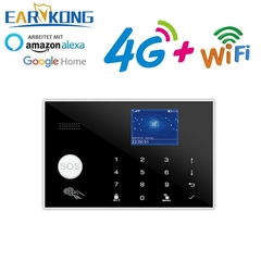 Alarme doméstico tuya com aplicativo 433mhz, 4g, wi-fi, sem fio, detecção de ladrão, cartão rfid, teclado touch lcd tft, 11 idiomas