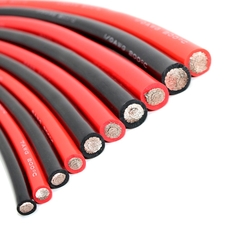 Cabo de silicone macio, resistente ao calor, vermelho, preto, fio de bateria