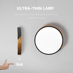 Montagem em superfície conduziu a luz de teto moderna ultra fino iluminação madeira luminária s - comprar online