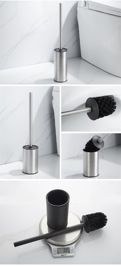 Aço inoxidável titular escova de vaso sanitário cor preta - loja online