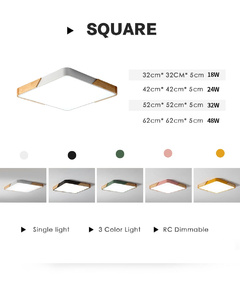 Montagem em superfície conduziu a luz de teto moderna ultra fino iluminação madeira luminária s - comprar online