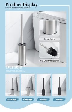 Aço inoxidável titular escova de vaso sanitário cor preta - Americanas Construções - O shopping da sua Obra 