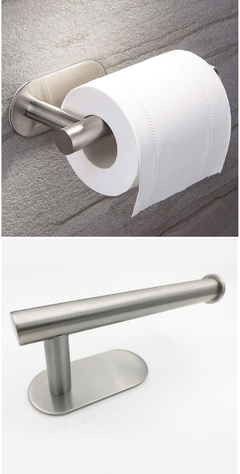 Conjunto de ferragem do banheiro auto-aderente, 304 aço inoxidável escovado barra de toalha suporte de papel acessórios conjunto sem pregos - loja online