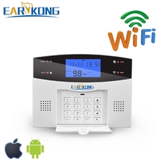 Wifi gsm pstn sistema de alarme com fio sem fio detector alarme na internet