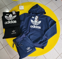 Conjunto Calça com Casaco Moletom Juvenil Adidas