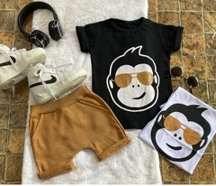 Conjunto de Bermuda Saruel Moletom Macaco Style