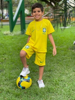 Conjunto Jogador Brasil Amarelo.