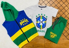 Conjunto Trio Moletom Brasil Verde