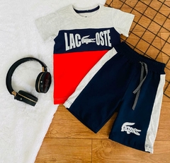 Conjunto de Bermuda Moletom Lacoste três cores