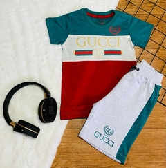 Conjunto de Bermuda Moletom Gucci três cores