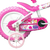Bicicleta Aro 12 Infantil Com Cestinha e Rodinha Cor Rosa Arco Iris W - UM SHOP
