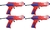 Pistola De Brinquedo Win Home Vermelha 4 Dardos Nerf Kit 4