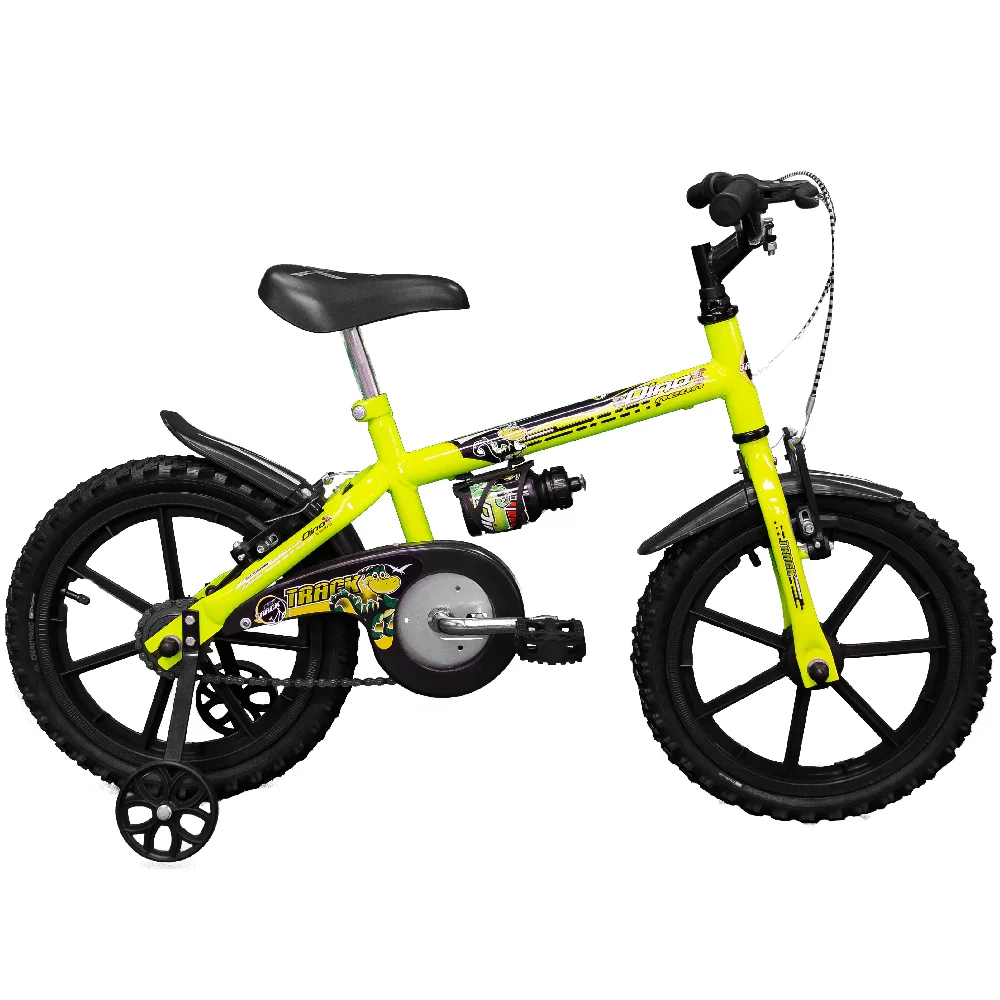 Bicicleta Aro 16 Infantil Track Bikes Dino Neon AN Amarelo