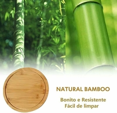 Imagem do Tábua de Frios Queijos Petiscos Kit 3 Peças em Bambu e Inox