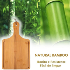 Tábua Para Corte De Legumes Carnes Pães em Bambu 42cm x 26cm