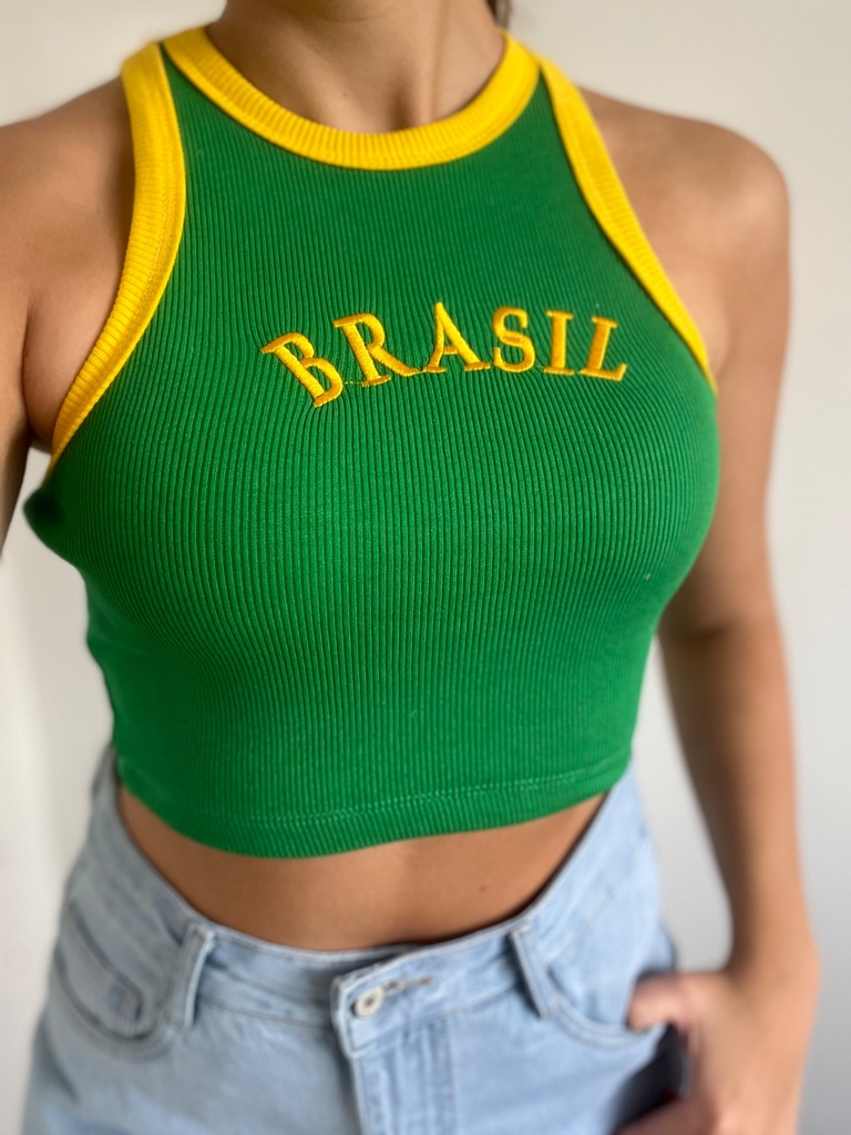 Cropped Brasil, Blusa Feminina Trendy Nunca Usado 77807205